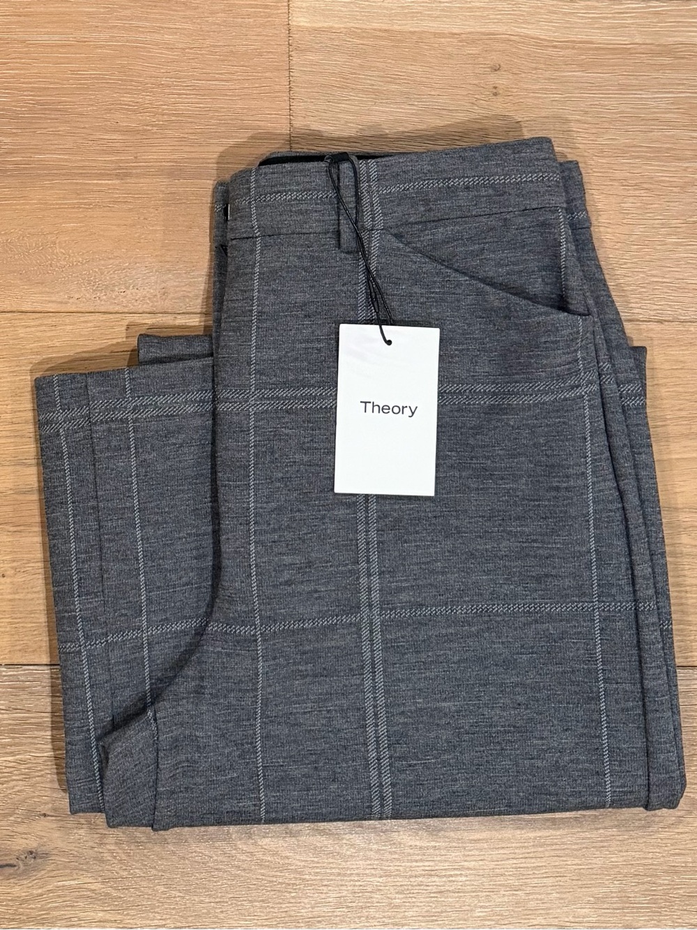THEORY Terena Grey Multi Reagan Knit Wide Leg Trousers Women’s Size 8 NWT - Picture 7 of 13